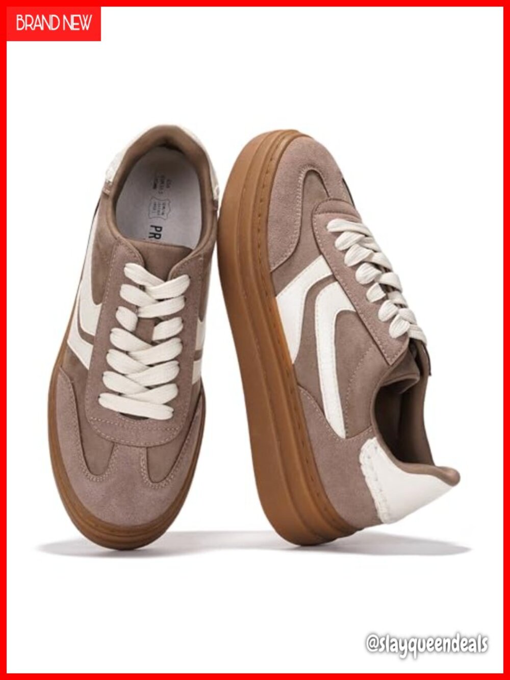 Platform Sneakers Women Lightweight Lace-Up Memory Foam Water Resistant